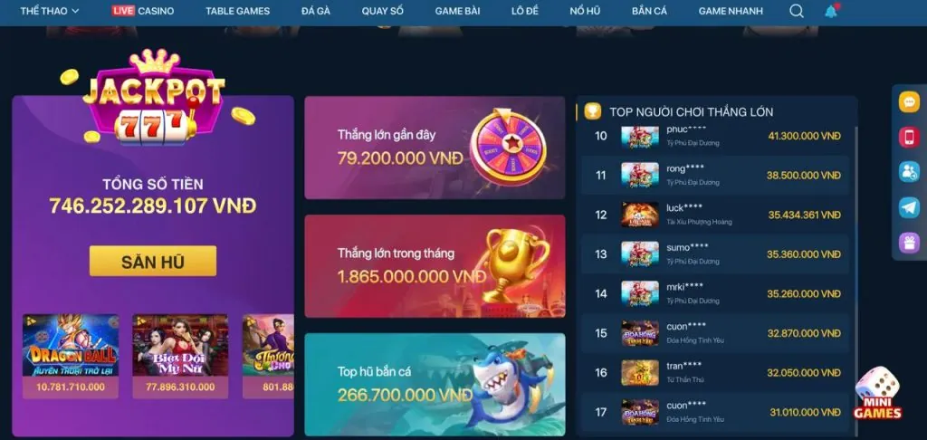Hình ảnh game Slot Jackpot Lũy Tiến tại s8b111 với số tiền thưởng khổng lồ
